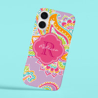 Monogramme sur mesure coloré de marguerite de Bohê