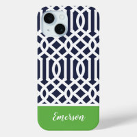 Monogramme Treillis Navy et Vert