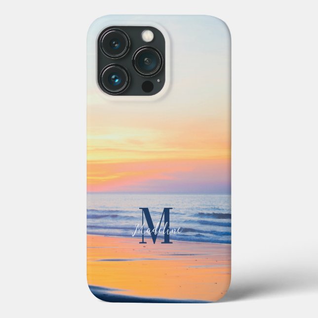 Coques Case-Mate iPhone Monogramme tropical océanique (Verso)