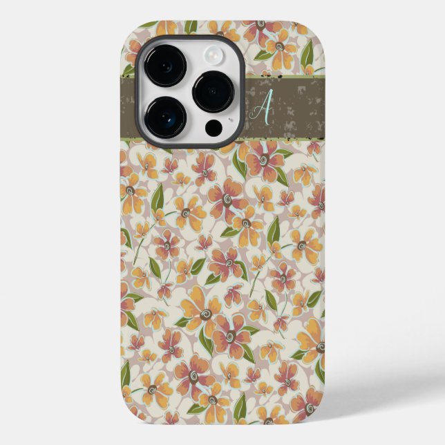 Coques Case-Mate iPhone Monogramme Tropical Retro Floral (Verso)