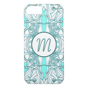 Coque Case-Mate Pour iPhone Monogramme turquoise et turquoise