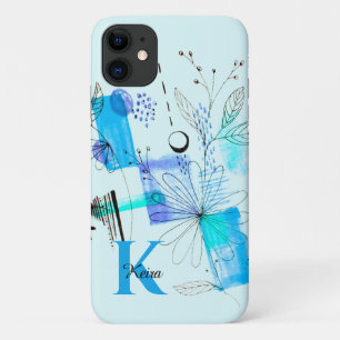 Case-Mate iPhone Case Monogramme turquoise Personnalisé Fille Bleu Turqu