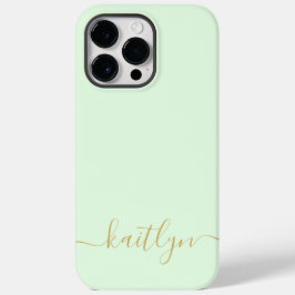 Coque Pour Pour iPhone 14 Pro Max Monogramme Vert Féminin Écriture Moderne Personnal