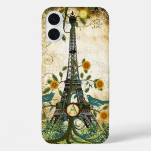 Coques iPhone 16 Plus Monogramme Vintage Bird Effiel Tower iPhone 5 Coqu