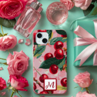 Monogramme vintage rose cerisier