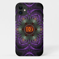 Monogramme Violet Floral Médiéval iPhone 5