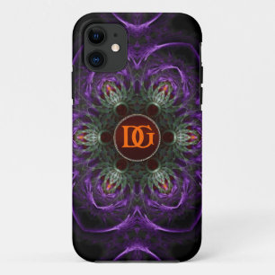 Coque Case-Mate Pour iPhone Monogramme Violet Floral Médiéval iPhone 5