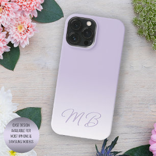 Coque Pour Pour iPhone 14 Pro Max Monogramme Violet Lavande Lumière Personnalisé