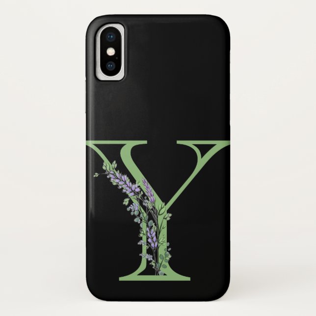 Coques Case-Mate iPhone Monogramme Y Lavender Eucalyptus (Dos)