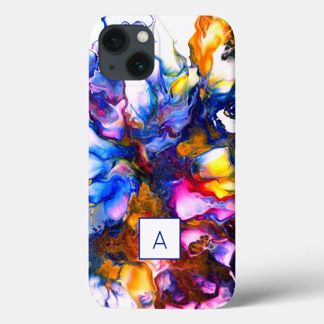 Coques Case-Mate iPhone Monogrammed agate Fluide Art personnalized (Verso)