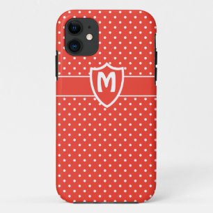 Coques Pour iPhone Monogrammed iPhone 5 Coque, Pois rouges