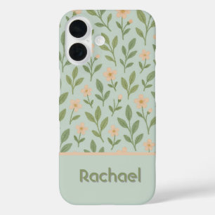 Coques iPhone 16 Monographie de fleurs roses douces