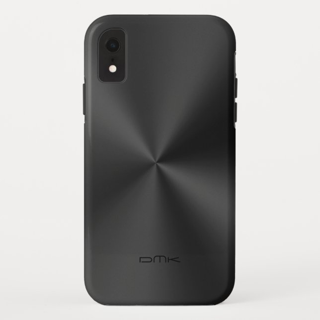 Coques Case-Mate iPhone Monographie en acier inoxydable brillant noir (Dos)