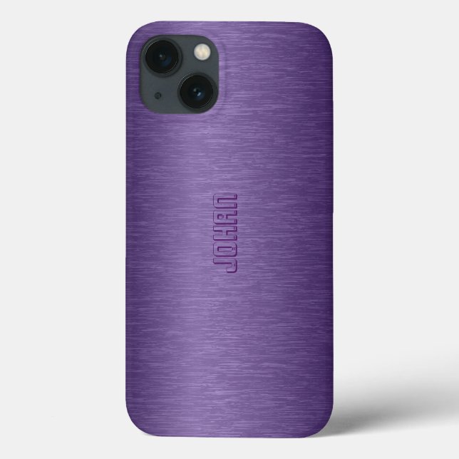 Coques Case-Mate iPhone Monographie en aluminium brossé violet métallique  (Verso)