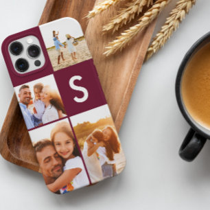 Coque Pour iPhone 14 Monographie initiale de collage photo moderne bord