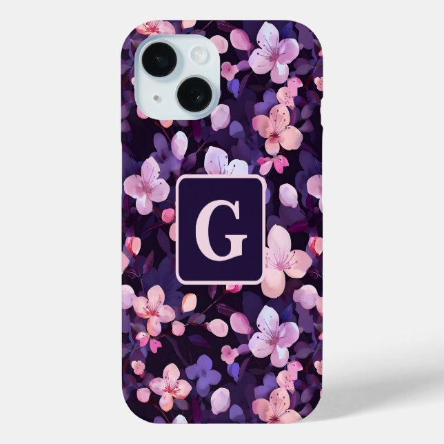 Coques Case-Mate iPhone Monographie personnalisée des fleurs de cerisiers  (Verso)
