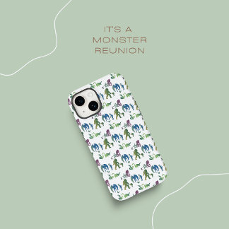 Coque Pour iPhone 14 Monster Reunion Funny Ombre Créature Bleu Vert