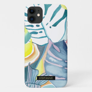 Case-Mate iPhone Case Monstera Aquarelle Art Abstrait Nom Téléphone