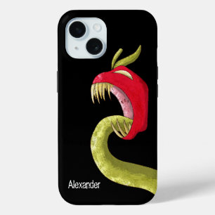 Coque Pour iPhone 15 Monstre rouge aux fruits déplaisants
