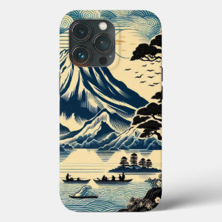 Case-Mate iPhone Case Mont Fuji lacustre bateaux en pin sycomore gravure