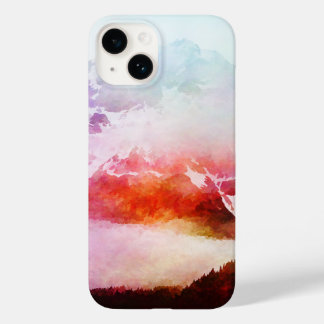 Coque Pour iPhone 14 Montagne Watercolor