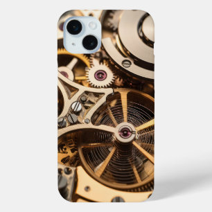 Coque iPhone 15 Mini Montres à vapeur rouages intérieurs