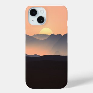 Coque Pour iPhone 15 Monts Misty au coucher du soleil