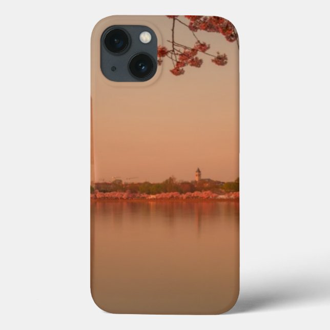 Coques Case-Mate iPhone Monument de Washington Sakura au coucher du soleil (Verso)