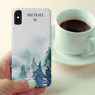 Case-Mate iPhone Case Moody de la forêt d'hiver Aquarelle personnalisé