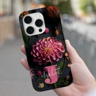 Coque iPhone 15 Pro Moody Floral Monogrammé