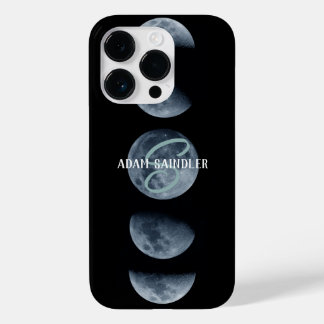 Coque Pour iPhone 14 Pro Moon Phrase Nom personnalisé Black Galaxy Space St