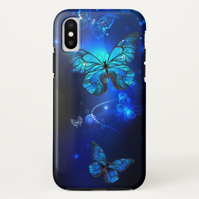 Coques Case-Mate iPhone Morpho Butterfly in the Dark Background (Dos)