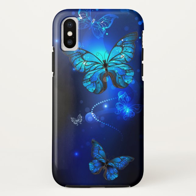 Coques Case-Mate iPhone Morpho Butterfly in the Dark Background (Dos)