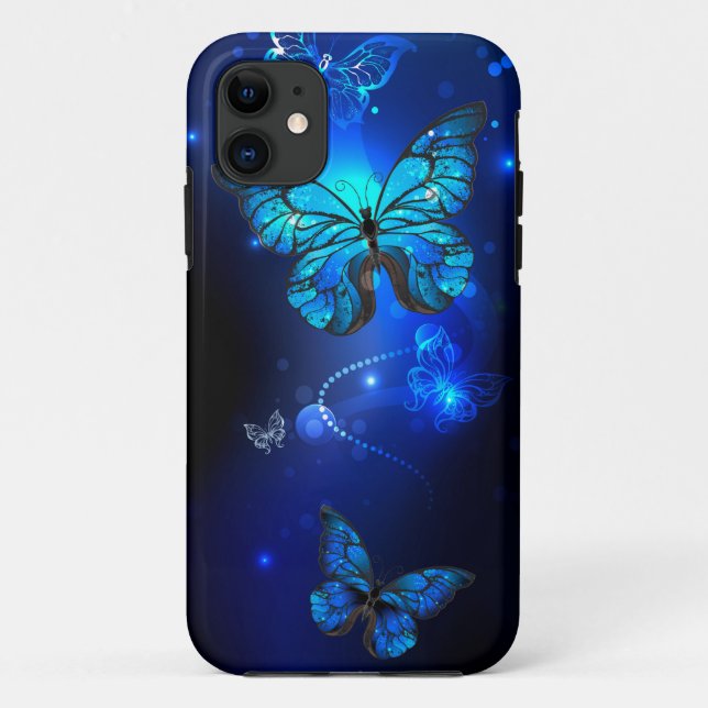 Coques Case-Mate iPhone Morpho Butterfly in the Dark Background (Dos)