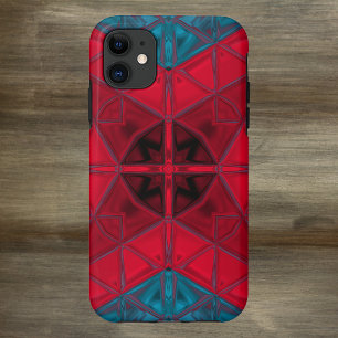 Case-Mate iPhone Case Mosaic Carré Kaleidoscope Rouge et Bleu