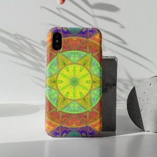 Case-Mate iPhone Case Mosaic Kaleidoscope Fleur Jaune Vert et Orange