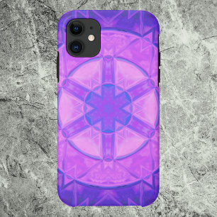 Case-Mate iPhone Case Mosaic Kaleidoscope Fleur rose et bleu