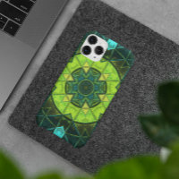 Mosaic Kaleidoscope Fleur Vert et Bleu