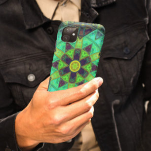 Case-Mate iPhone Case Mosaic Kaleidoscope Fleur vert Turquoise et violet