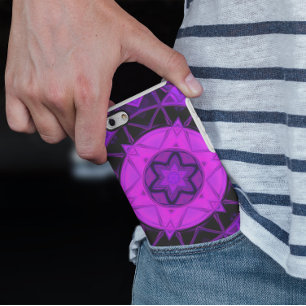 Case-Mate iPhone Case Mosaic Kaleidoscope Fleur violet et noir