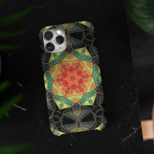 Case-Mate iPhone Case Mosaic Mandala Fleur Rouge Jaune Vert et Noir
