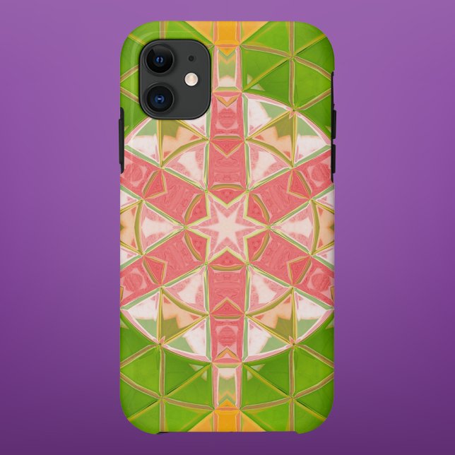 Coques Case-Mate iPhone Mosaic Mandala Orange vert et rose (Créateur téléchargé)