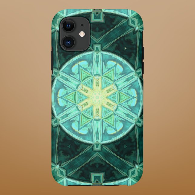 Coques Case-Mate iPhone Mosaic Mandala Turquoise et jaune (Créateur téléchargé)