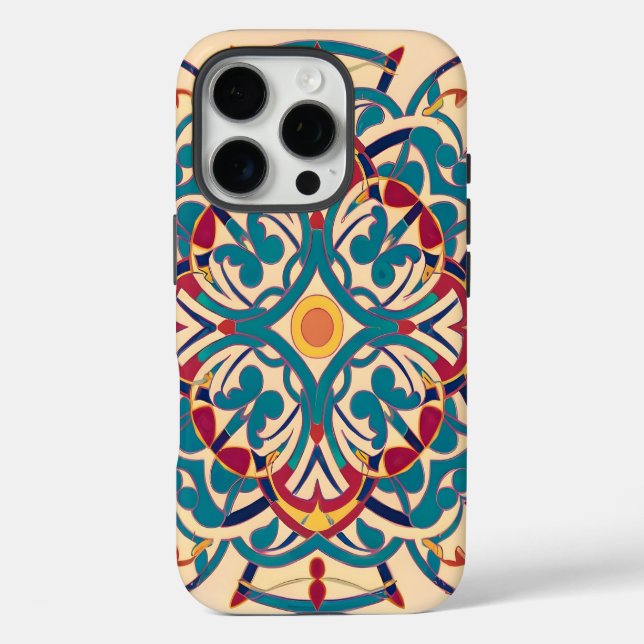 Coques Case-Mate iPhone Mosaïque andalouse minimale, Mandala-Motif (Verso)