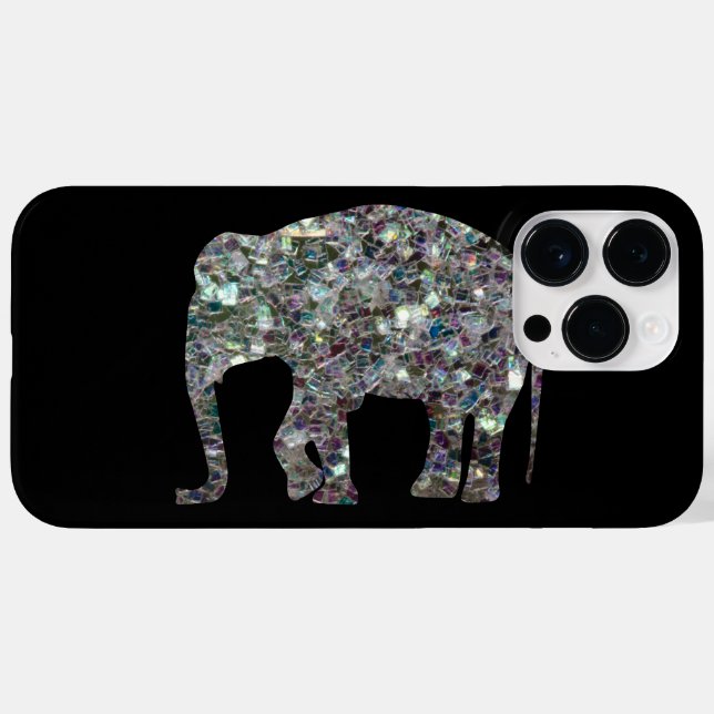 Coques Case-Mate iPhone Mosaïque argentée brillante (Verso (horizontal))