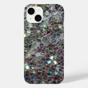 Coque Pour iPhone 14 Mosaïque argentée brillante