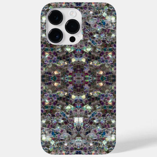 Coques Case-Mate iPhone Mosaïque argentée brune Mandala bling abstraite (Verso)