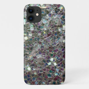 Coques Pour iPhone Mosaïque argentée colorée scintillante