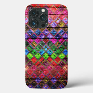 Case-Mate iPhone Case Mosaïque colorée Motif en bois look