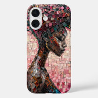 Mosaïque de carreaux représentant une fille noire